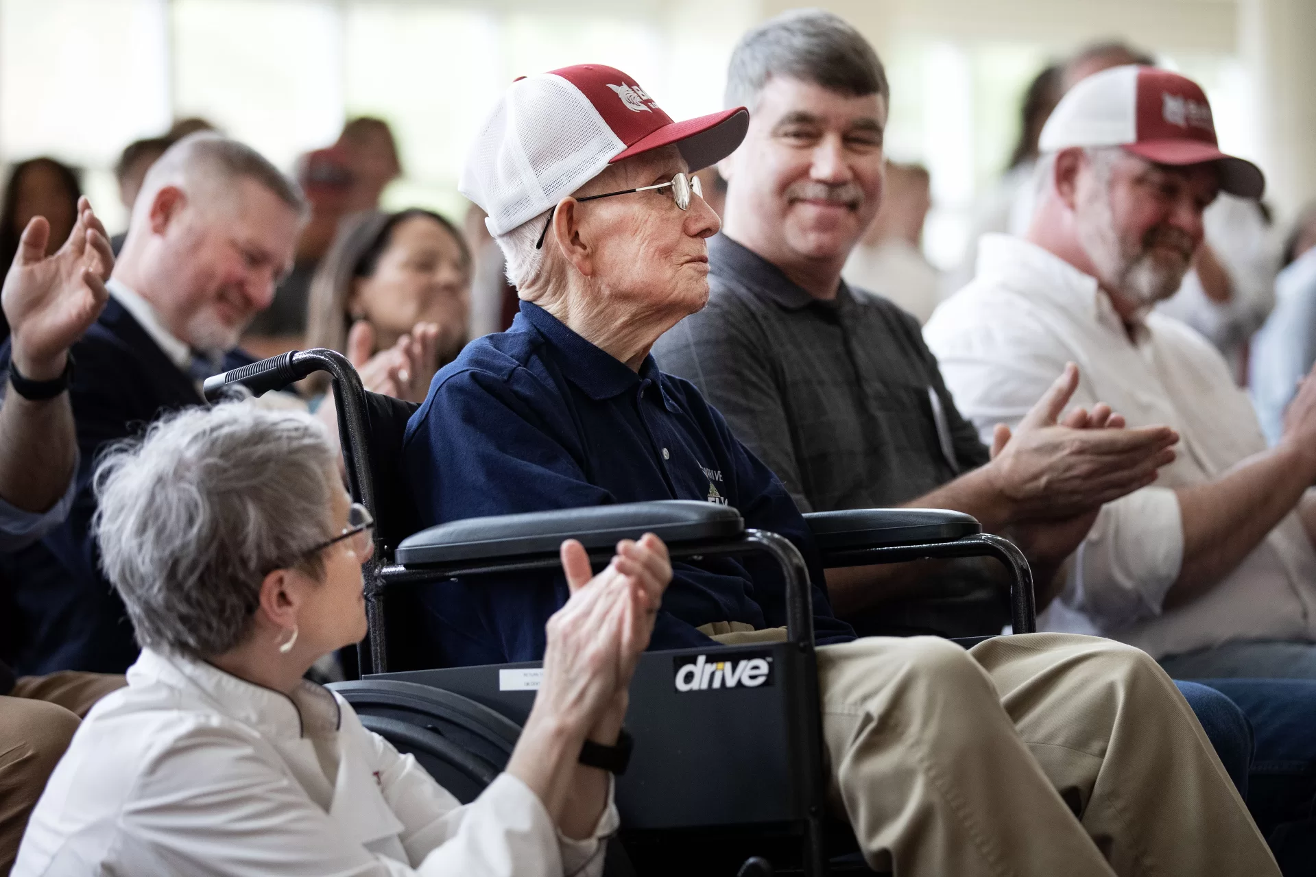 On Saturday April 29, 2023 at Perry Atrium in Pettengill Hall the Bates Rowing teams dedicated the new rowing shell to Ralph Sylvester ’50. Bates Rowing Head Coach Peter Steenstra presented Sylvester with a blade during the dedication ceremony, making Sylvester the only non-rower to receive one.