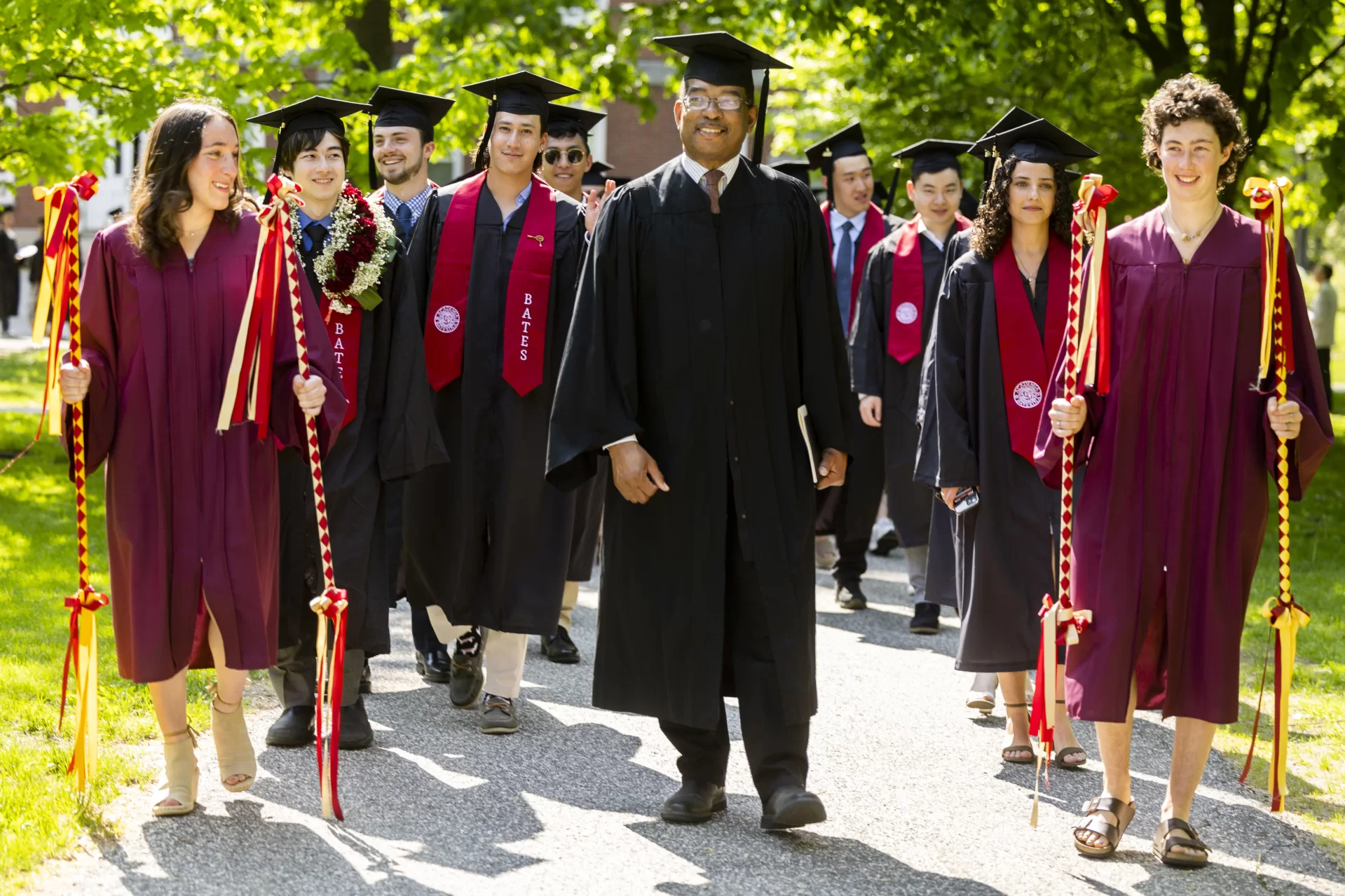 Moments from Commencement morning on May 28, 2023, when members of the Bates Class of 2023 graduated on the Historic Quad.