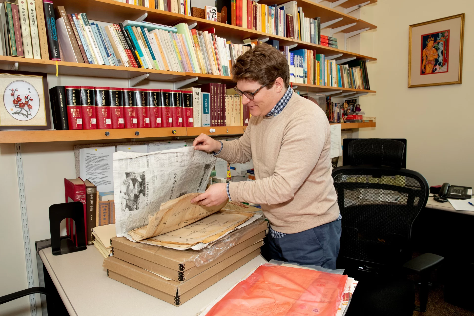 “The history of Chinese emperors and generals has been written,” says Assistant Professor of History Wes Chaney. “I’m interested in telling the stories of everyday life.”

He’s doing that with historical contracts related to land, household division, and marriage that he has collected from antique marketplaces near farming communities in Gansu and Qinghai provinces.