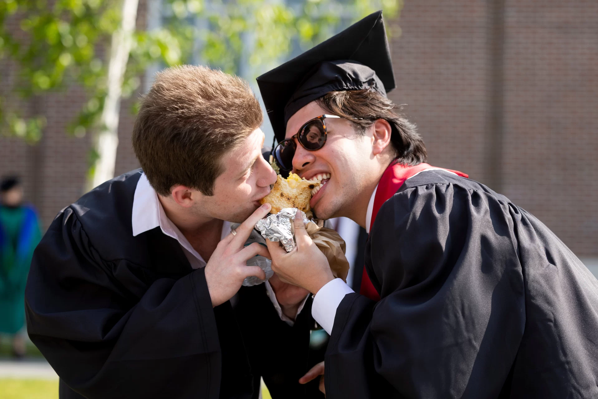 From left, Alek Zelbo '23 and Jaff Gao '23 enjoy their last breakfast sandwich from Forage as they line up on Alumni Walk.


Moments from Commencement morning on May 28, 2023, when members of the Bates Class of 2023 graduated on the Historic Quad. Moments from Commencement morning on May 28, 2023, when members of the Bates Class of 2023 graduated on the Historic Quad.
