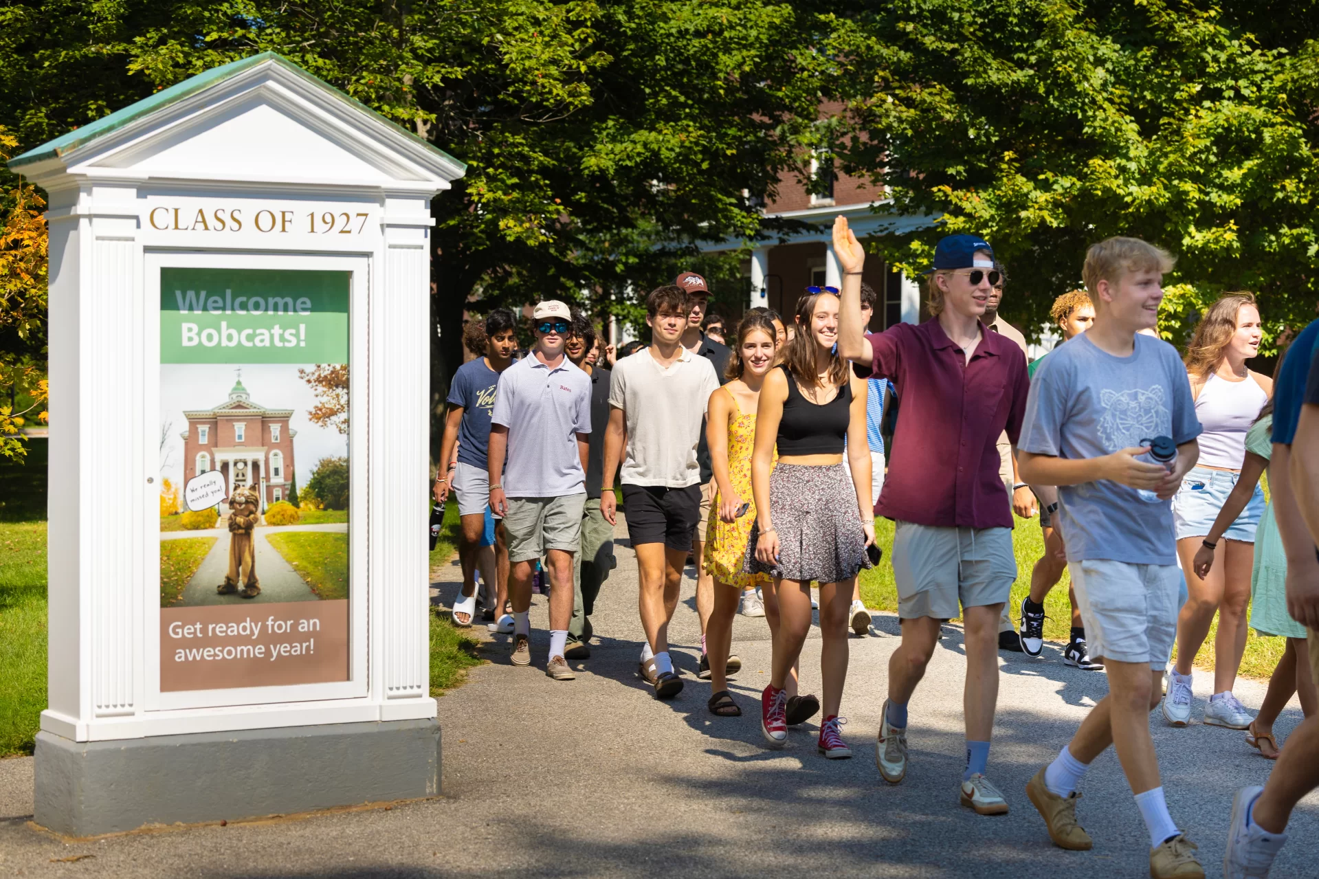 Opening Convocation on Tuesday, September 5, at 11:00 a.m. We will gather—rain or shine—on the Historic Quad to celebrate the opening of the 2023–24 academic session and to welcome the Class of 2027 to Bates.
President Garry W. Jenkins welcomes and addresses those gathered.
Co-presidents of the Bates College Student Government, Rebecca Anderson ’24 and Dhruv Chandra ’24, offers greetings.
Our faculty speaker this year will be Associate Professor of Biology Andrew Mountcastle, who was chosen by the graduating Class of 2023 as their gift to the members of the Class of 2027. Professor Mountcastle’s remarks are titled, “Embracing an Imperfect Process.”
Immediately following Convocation, all are invited to attend a brief tree-planting ceremony held in memory of those in the Bates community who died during the past year. The location of this year’s gathering will be on the Historic Quad next to the Class of 1927 Mouthpiece.
Afterward, lunch will be served in front of Commons with seating in the Bardwell Field tent for the entire college community. In the event of rain, this lunch will only be available to students.
Convocation on Tuesday, September 5th at 11 a.m. and welcome a new class of Bates students to campus. Directly following Convocation you are invited to the
In Memoriam Tree Planting Service (on the Historic Quad, next to the Class of 1927 Mouthpiece)
We will share a brief moment together at the start of the year to remember and reflect on our departed friends and colleagues from the Bates College community through music, poetry, and the ritual of pouring water on a newly planted tree.