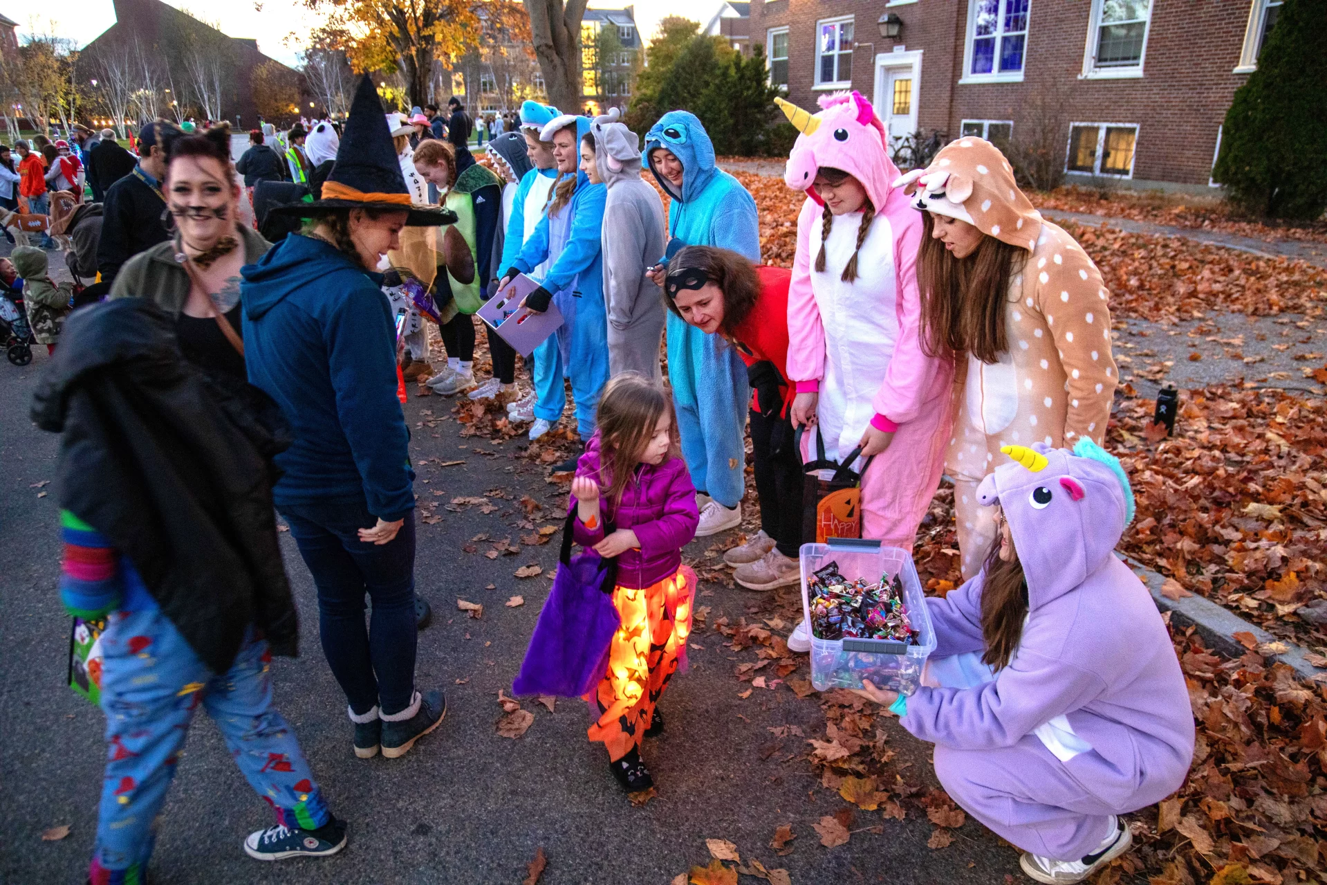 Local Lewiston families trick or treat at Bates College