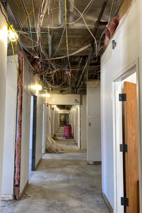 By next autumn Bates students will roam these corridors where resident nuns of the Sisters of Charity once wandered. (Doug Hubley/Bates College)