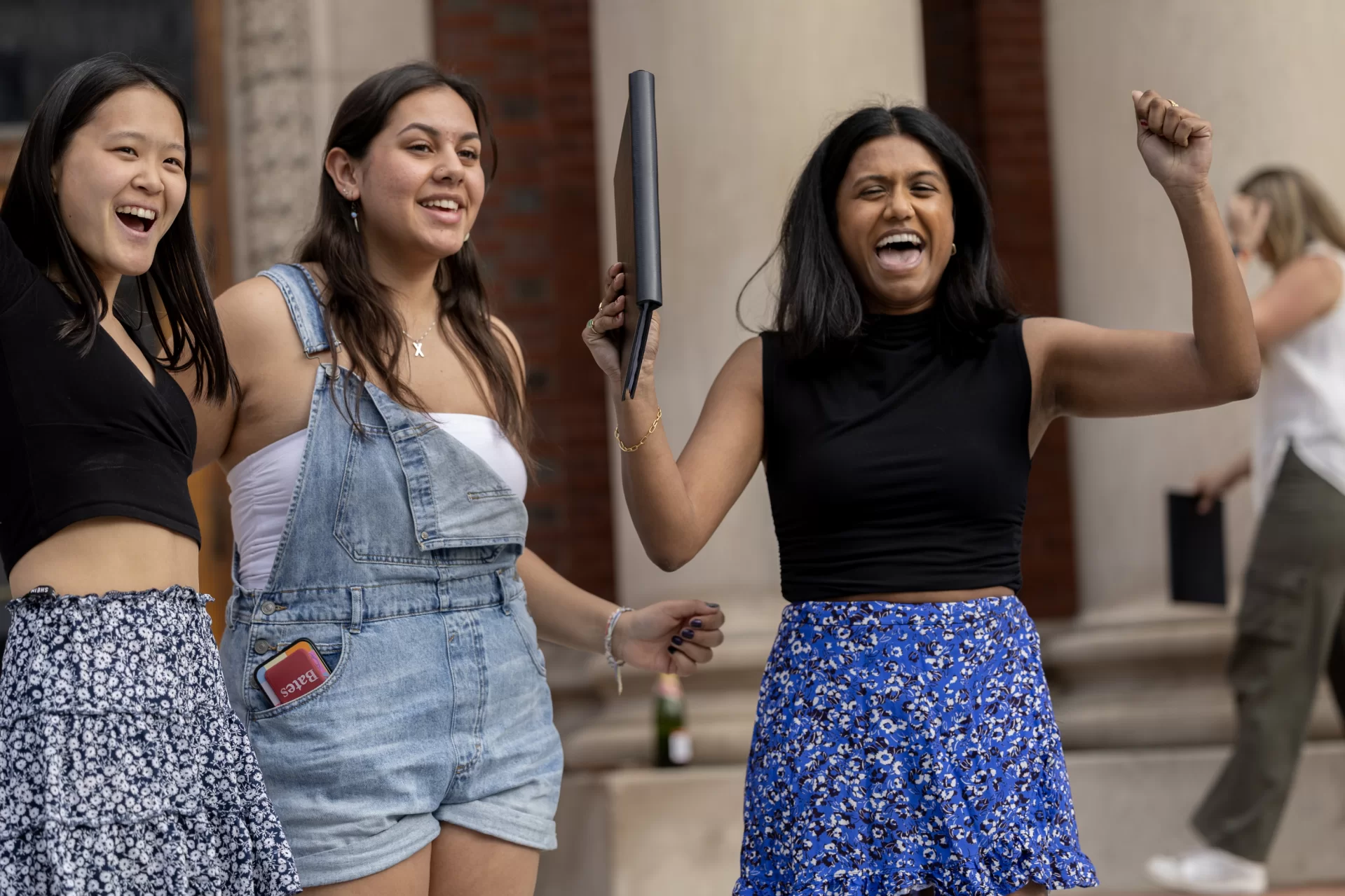 Francisca, Mallika and I have been friends since the first day of freshman year as we all lived in Page Hall on the 4th floor. Francisca and Mallika were first-year roommates and Francisca and Livia met through their Calc II class and became closer after forming a study group for it.  After the first day of classes, Livia invited Francisca to her birthday get-together that night, Mallika tagged along, and the rest was history! We all stayed very good friends for the entirety of our college careers and are very thankful for having each other through a very stressful freshman year. Living through freshman year with all of the COVID restrictions brought us closer together and here we are four years later still best friends (and all Math majors). 

For the binding today, Mallika Jena and I bound our math capstone first. We took Katy Ott's math capstone class titled Mathematical Exposition, where our class produced a collaborative final math magazine for the audience of undergraduate mathematics majors or potential majors. The magazine is titled, The Bates Equation, and specifically includes Mallika's and I's written work that analyzes primary sources of mathematical literature associated with the Pythagorean theorem, which we all know and love.

Your name: Maria Francisca Rocha
Hometown: Porto, Portugal
Majors: Biochemistry, Mathematics
The title of each of your theses and advisor:
•	“Mathematical Model of the Response of Bacterial Biofilms to Antibiotic Treatments” Professor Colleen O'Loughlin.- Professor Meredith Greer, Mathematics department
•	“Characterizing the morphology of Staphylococcus epidermidis bacterial biofilms using scanning electron microscopy”
Guests: I am part of the frisbee team, I work at the Office of Global Education, and I am one of the Managers of the Ronj, so I invited my teammates, coworkers, and friends from those groups and beyond! 
Quote: It was heartwarming to see all my friends gathered to celebrate the culmination of my work and time at Bates with me! It also felt extra special to wrap up my academic career at 
Bates with Livia and Mallika, who have been with me (literally) since day one!

Your name: Mallika Jena
Hometown: Hong Kong, Hong Kong
Majors: Economics, Mathematics
Minor: Religious Studies
The title of each of your theses and advisor:
•	“An analysis of Gender Gaps in South Asian Labour Markets” - ProfessorSam Bird, Economics department
•	“The Bates Equation” - Katy Ott’s capstone ‘Mathematical Exposition’, Mathematics department
Guests: I am a part of the frisbee team, a cappella(the Merimanders) South Asian Student Association, Bollywood Dance Team and work in admissions and advancement so I also invited teammates, coworkers and friends from all over campus!
Quote: It felt so surreal to bind my theses with two people that have been by my side for my entire Bates career. Also having all of our support systems come together to celebrate felt extremely special, it is definitely a day that I will never forget. The whole event made me feel extremely grateful for Livia and Francisca along with everyone who made Bates what it is for me!


Your name: Livia Bernhardt
Hometown: Leicester, Vermont
Majors: Biochemistry, Mathematics
The title of each of your theses and advisor:
•	“BPF and BPS Toxicity on Zebrafish Development” - Professor Larissa Williams, Biology department
•	“The Bates Equation” - Katy Ott’s capstone ‘Mathematical Exposition’, Mathematics department
Guests: I had many members of the men and women’s rowing team, people I work with at the registrar, residence life, and intramural sports, and all of my friends in the biochemistry and mathematics departments as well as my friends from the Commons staff.

Quote: This was such a fun celebration that made Bates feel like one big family when looking out from the steps of Coram. Seeing how many people francisca, mallika, and I have connected with over the years and seeing all of them connect with one another is such a comforting feeling as we are all entering the next stage of our life. Graduating and leaving Bates comes with a mix of emotions, but it feels to good to see all of the friends and connections that we’ve made over the past four years that will never be forgotten.


Thanks again,
Livia