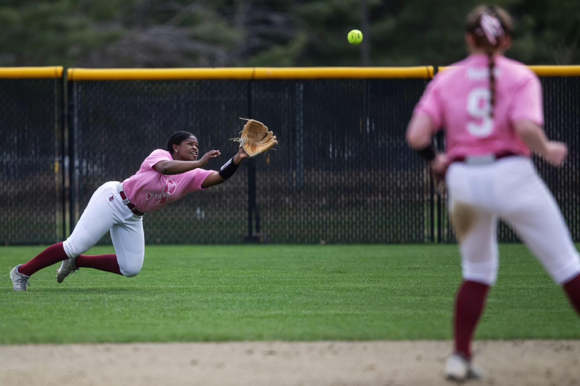 Bates College softball hosts Bowdoin on April 25, 2025.
(Theophil Syslo | Bates College)