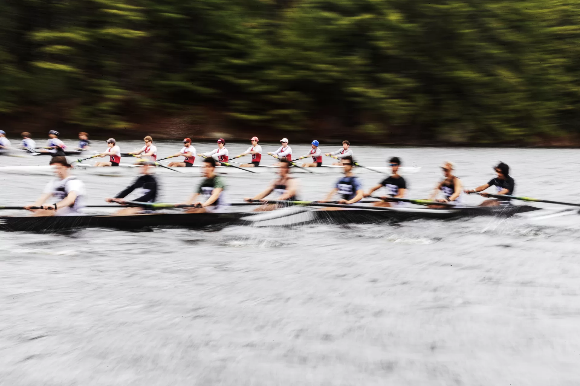Moments from the 27th annual Presidents Cup Regatta at the Traquina Boathouse in Greene on April 27, 2025. (Theophil Syslo | Bates College)