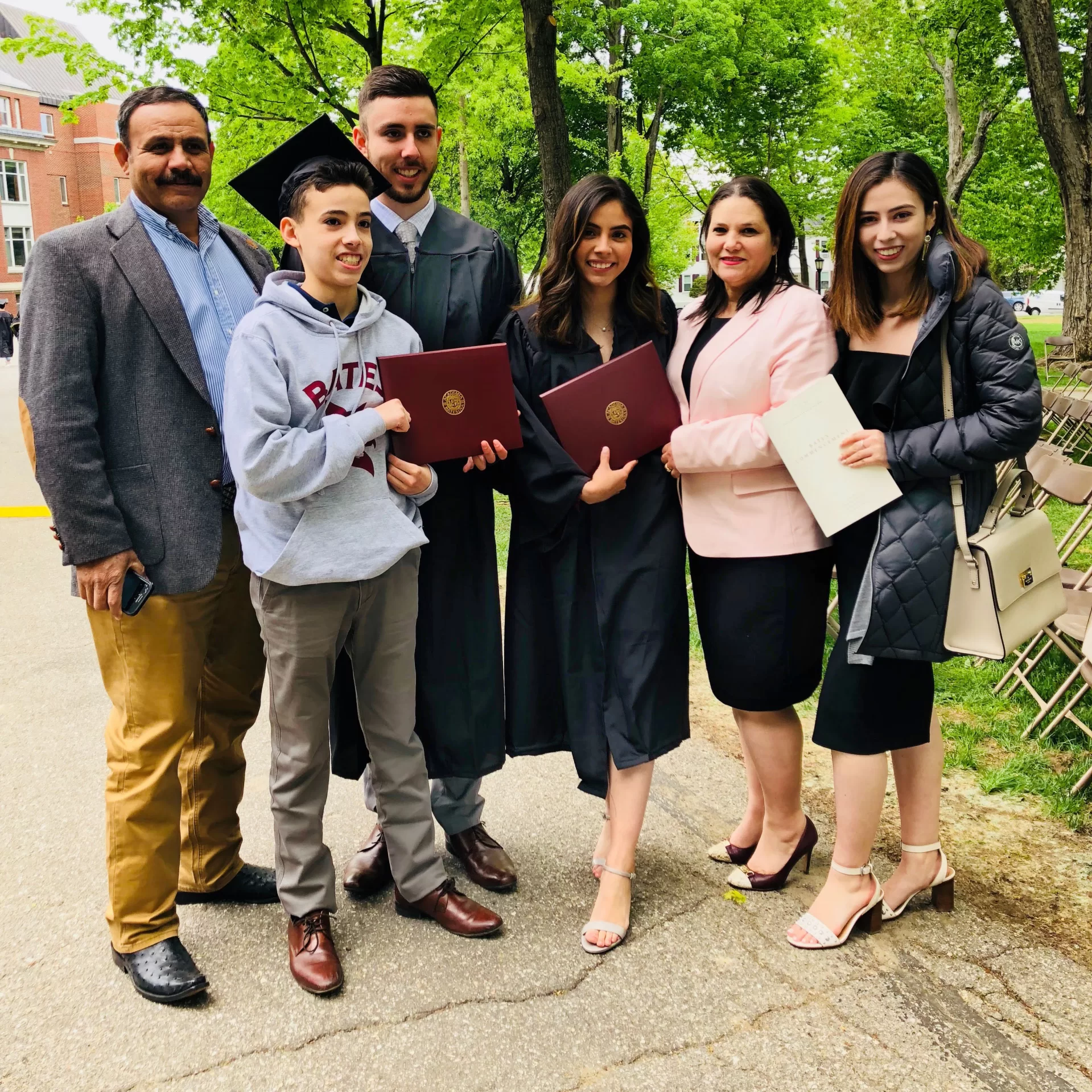 Commencement 2018, left to right, dad Carmona (need first name), Jose, Christopher, Alanis, Rosa (mom) and Carolina
