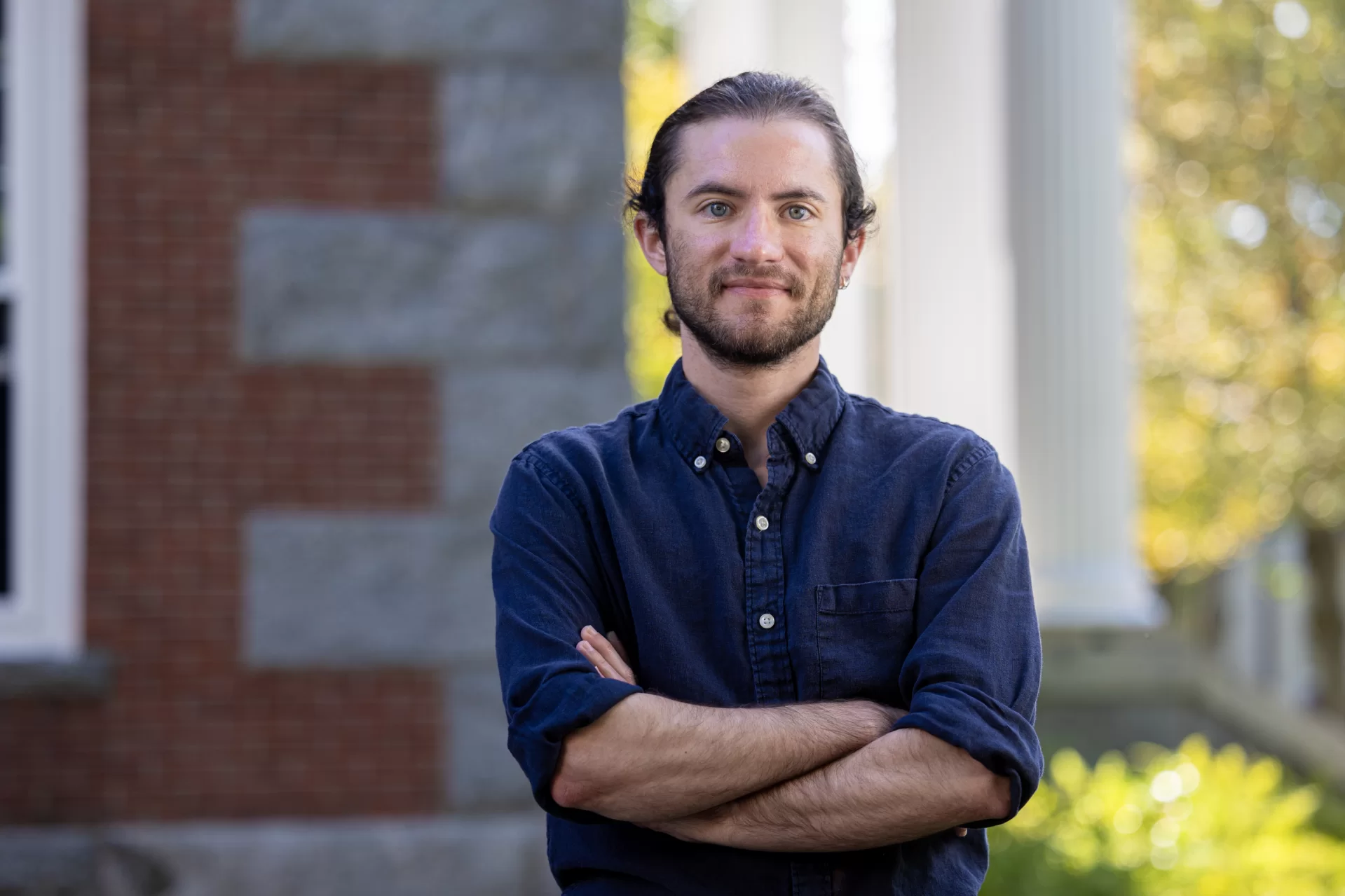 Assistant Professor of Chemistry Scotland “Scotty” Farley poses for a portrait on the Historic Quad on Sept. 11, 2025.