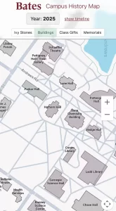 At right, the same slice of campus, the 2025 version. 