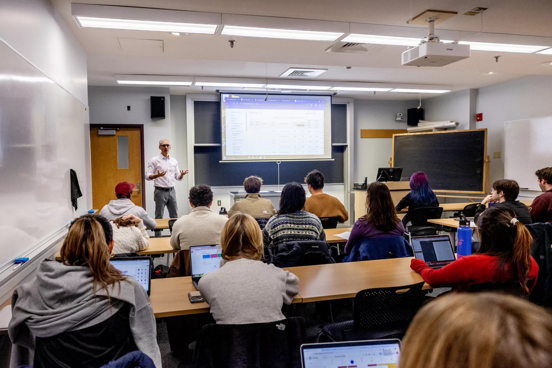 Professor of Sociology Francesco Duina teaches Economic Sociology/Soc 260 in Carnegie 225 on Nov. 4, 2025.