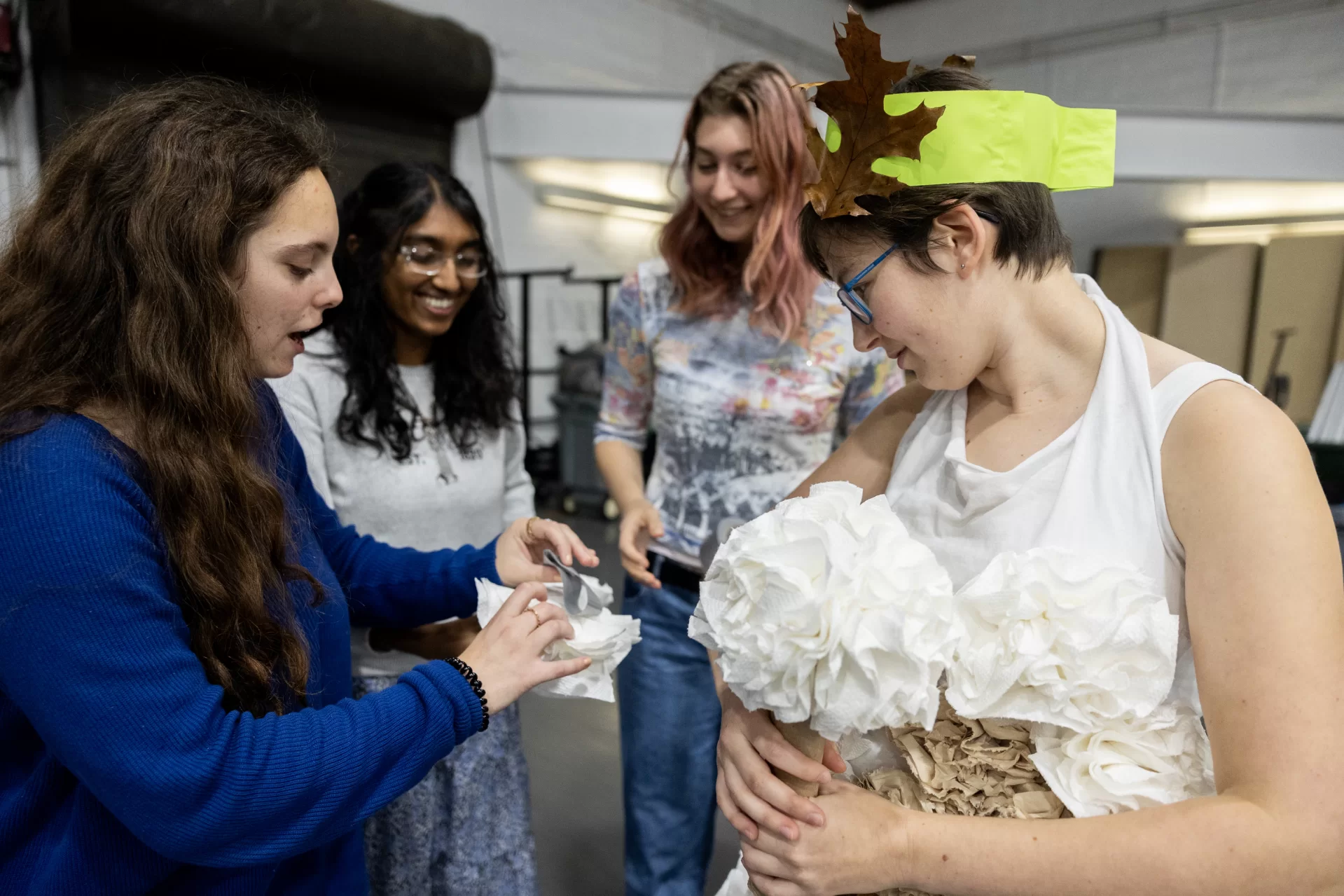 Models pin their costumes