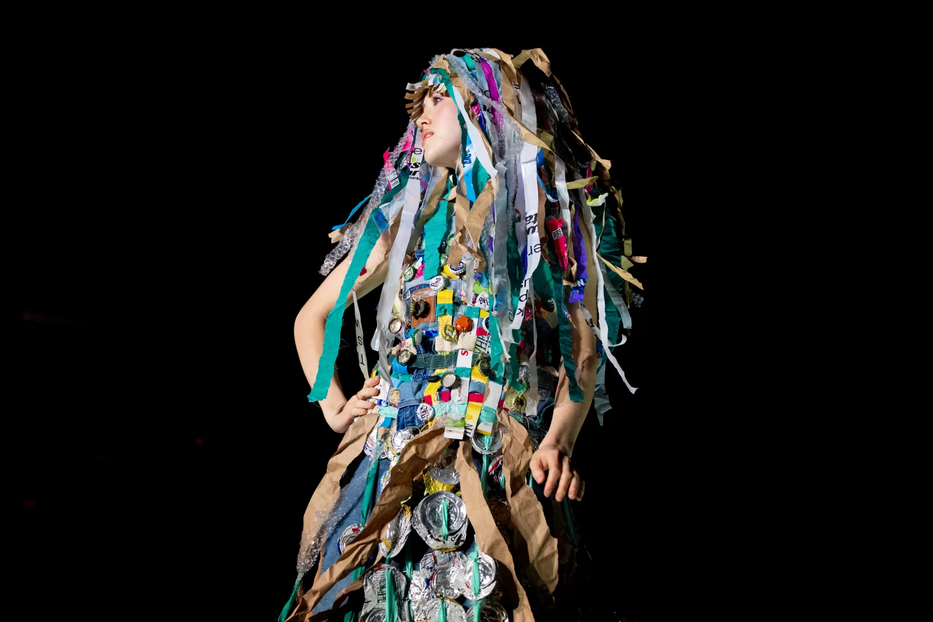 Grace Thomas models trashion dress