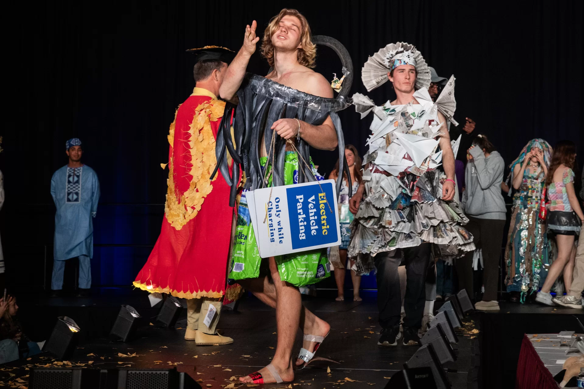 The models walk the runway 