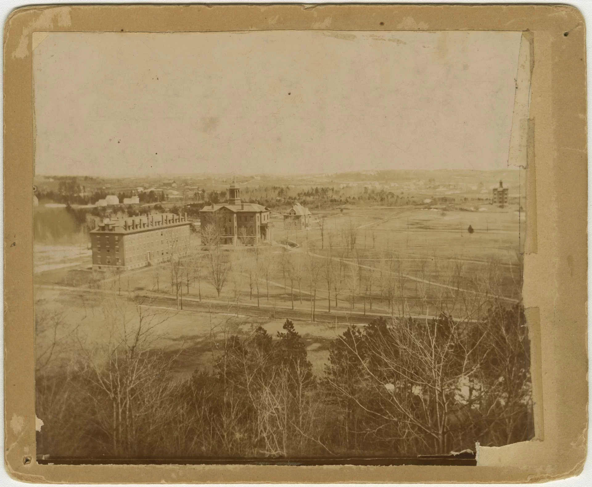 An 1890 image of the Bates College campus