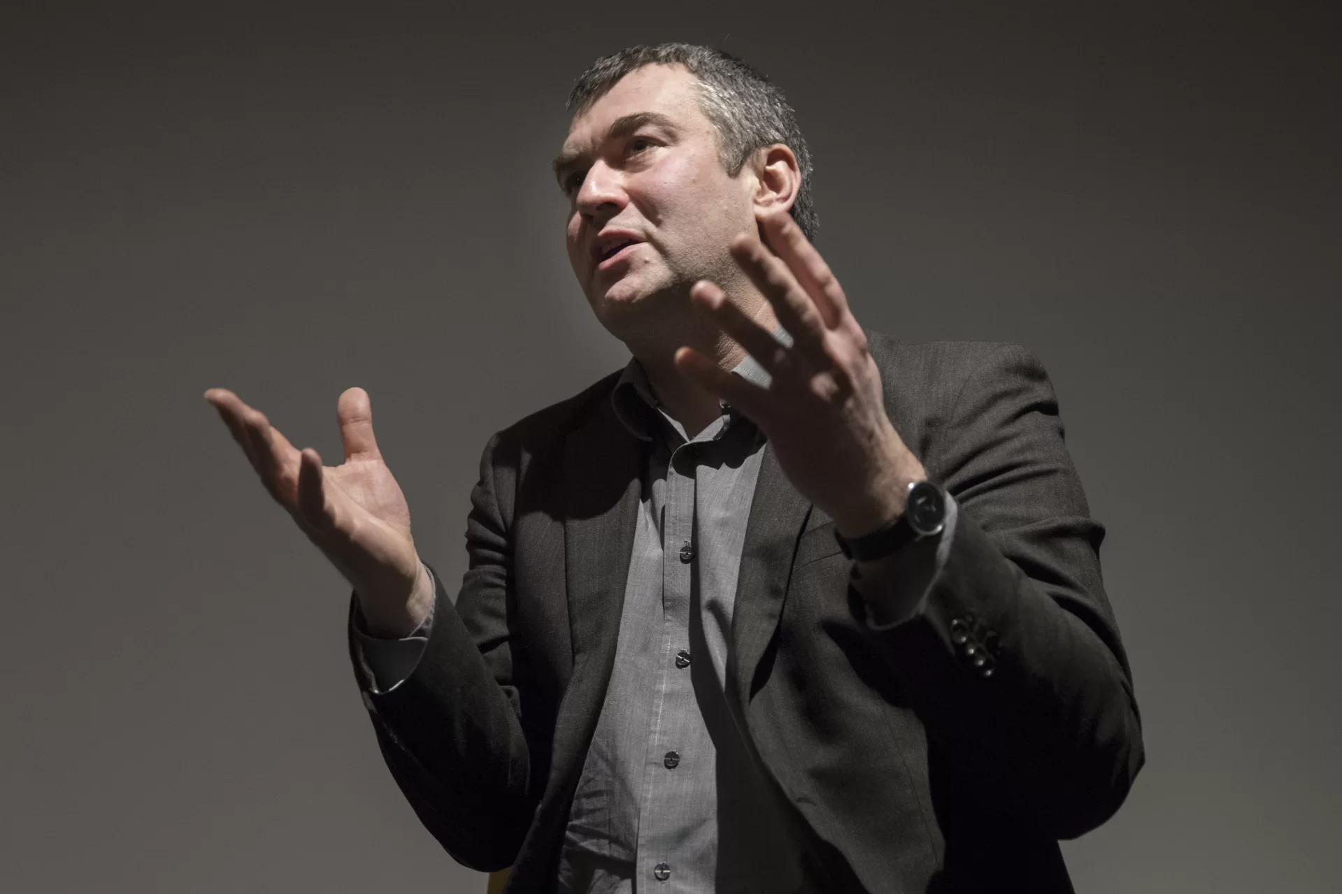 Maine Jewish Film Festival Screening at the Olin Arts Center
Following a screening of "Raise the Roof" Assistant Professors of German Raluca Cernahoschi and Jakub Kazecki along with artist team leader Krista Lima who worked on the project chronicled in the film, address audience