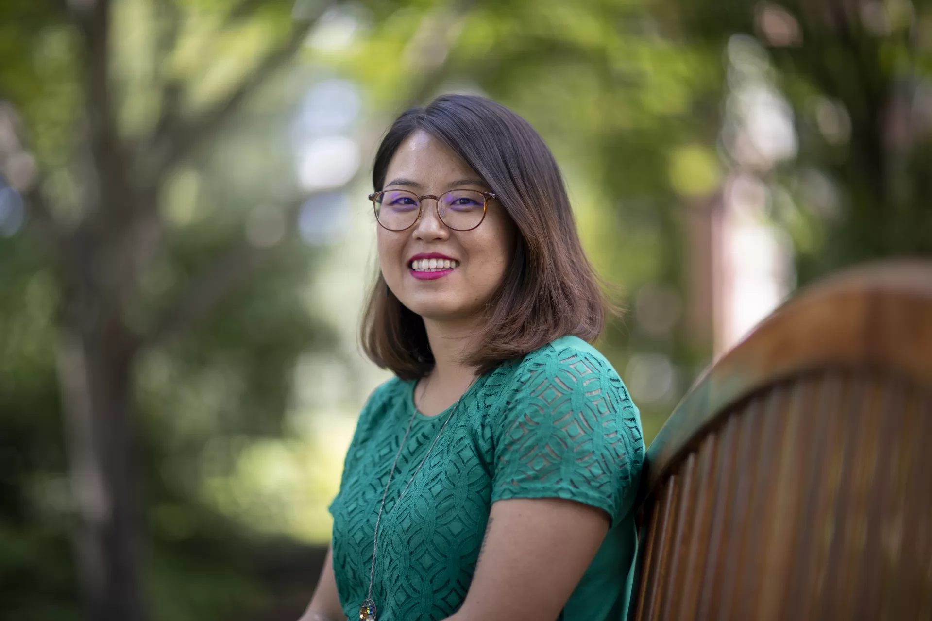 Assistant Professor of Politics Seulgie (Claire) Lim Assistant Professor of Politics poses on the historic Quad on Aug. 21, 2020.