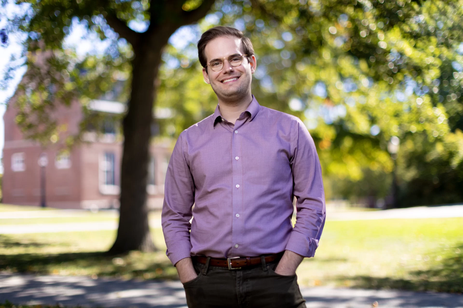 Assistant Professor of Physics and Astronomy Wesley Gillis for a portrait on the Historic Quad on Sept.19. 2025.