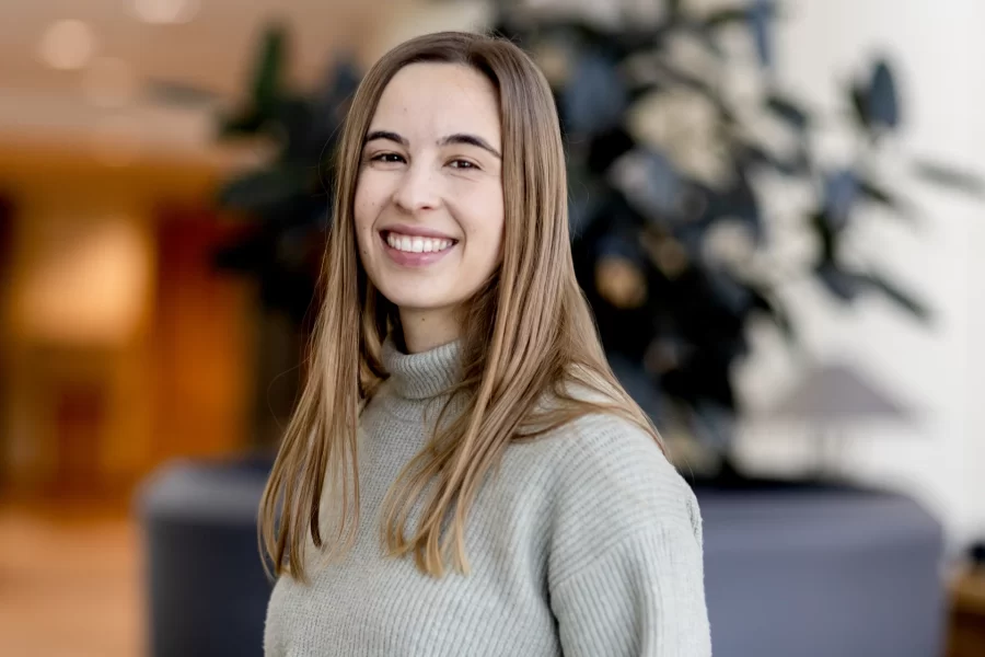 Assistant Professor of Climate and Earth Sciences Charlotte Connop poses for a portrait in Pettengill Hall’s Perry Atrium on Jan. 29, 2026.