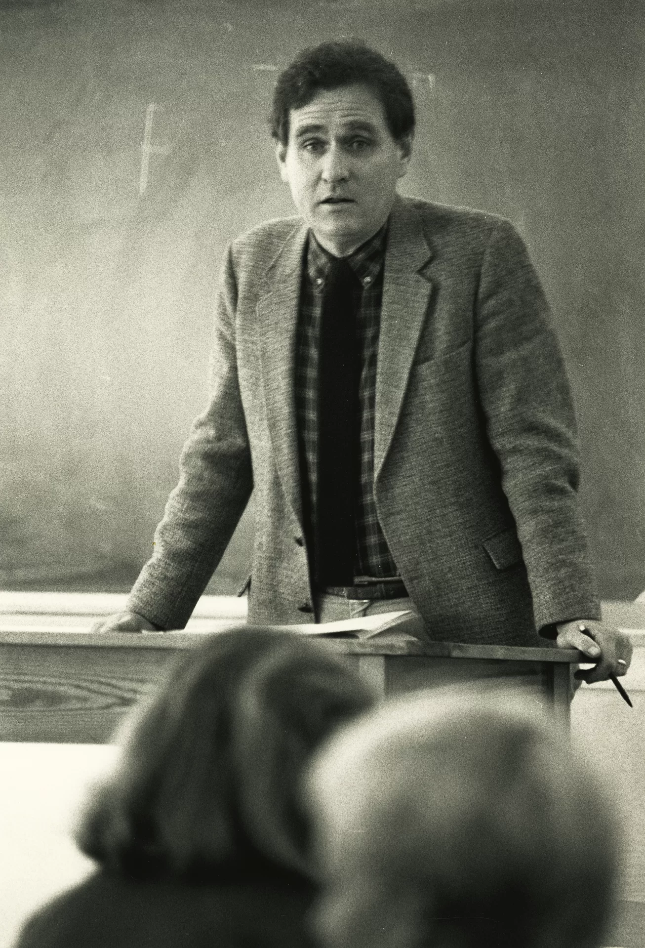 Students of Martin Andrucki, seen teaching circa 1985, felt both his intellect and generosity, his lofty standards coupled with a belief in their potential for success. (Muskie Archives and Special Collections Library)