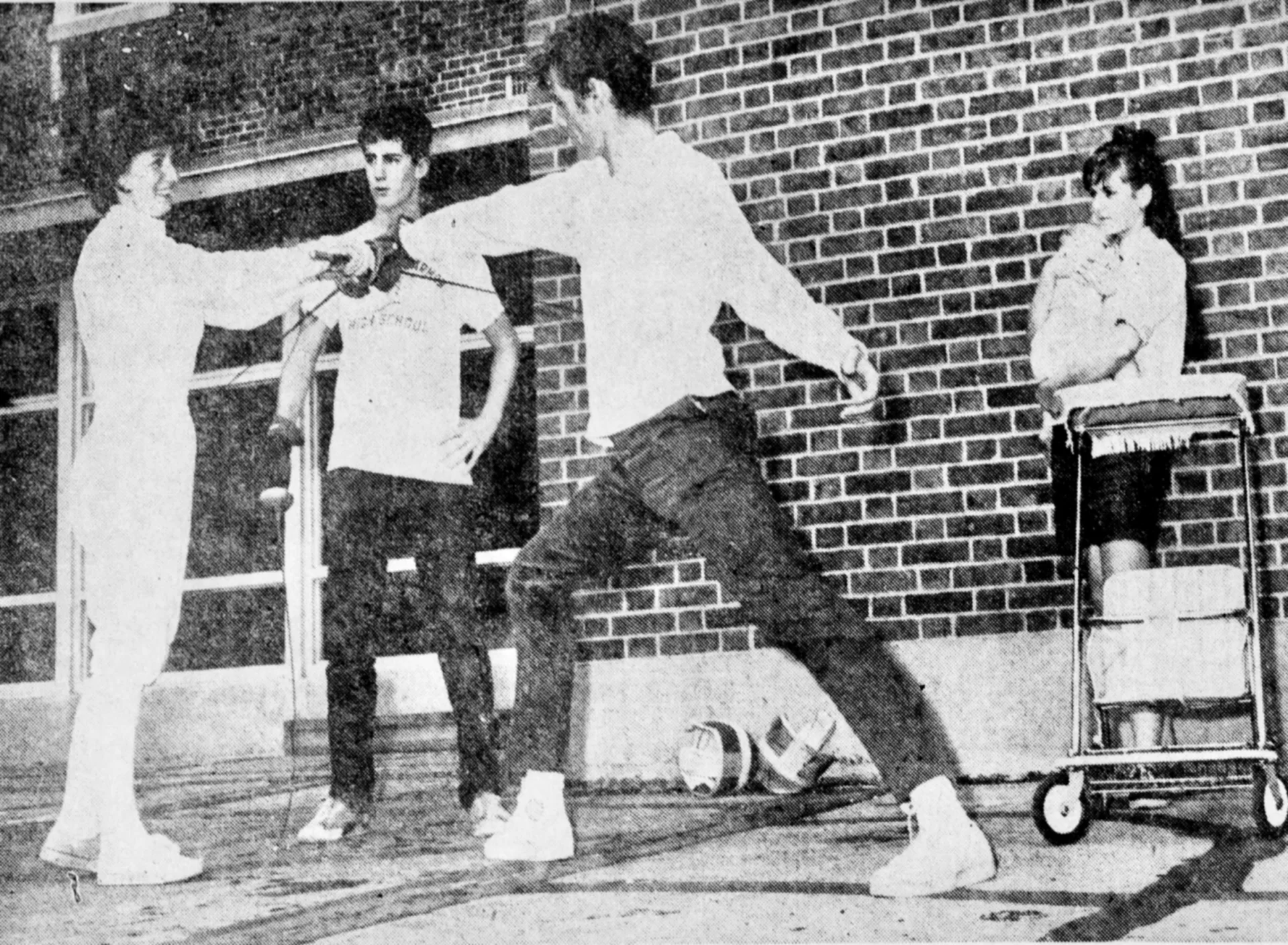 Recently graduated from Mount Saint Michael Academy in the Bronx, Marty practices swordplay in preparation for his role as Hamlet in a Croton-on-Hudson production of the play in July 1963.