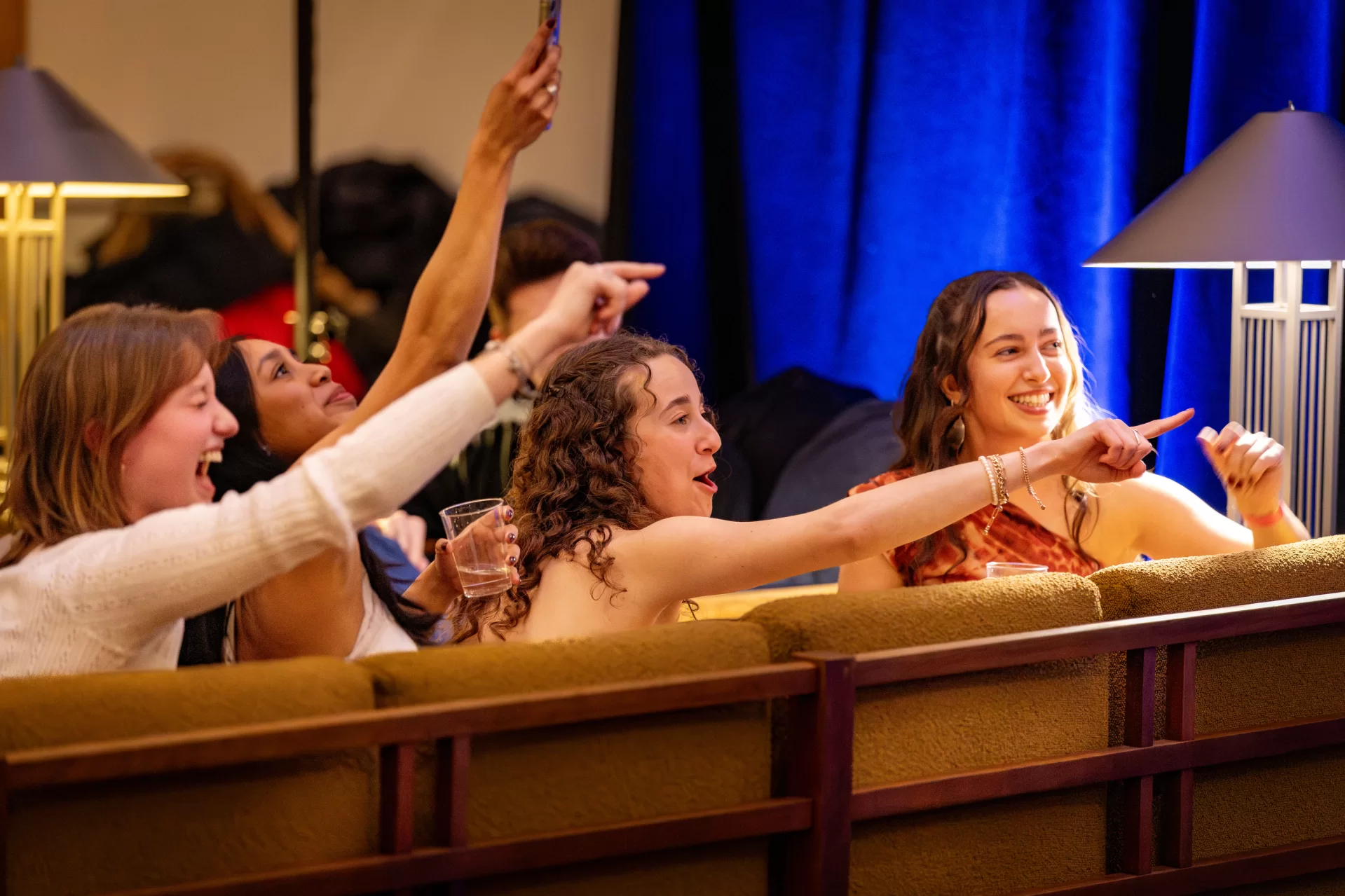 Students attend the 2026 senior toast event organized by Leah Belber '26 and Gail Curtis '26 with remarks from president Garry Jenkins. (Sammy Weidenthal for Bates College)
