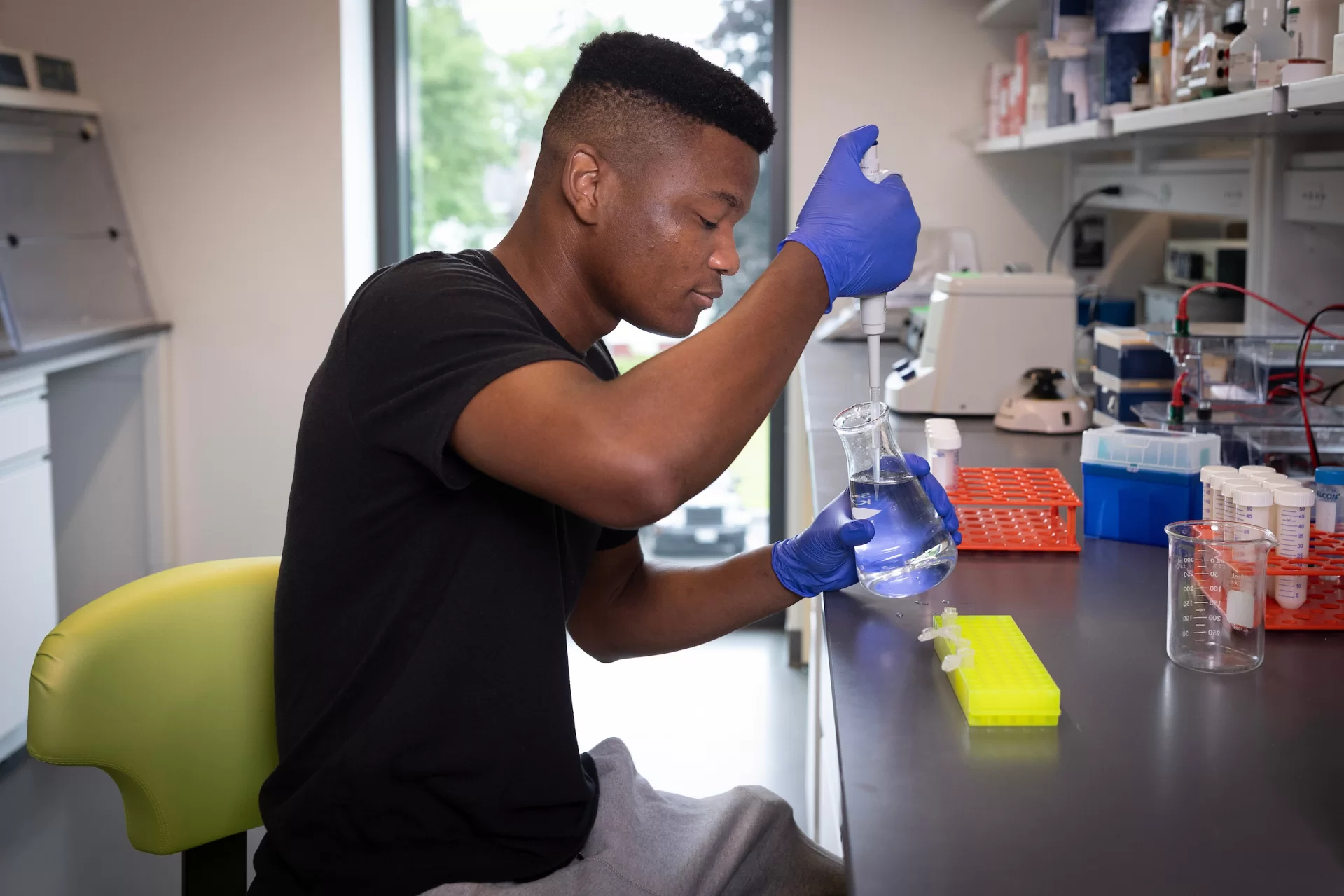 A man working in a scientific laboratory