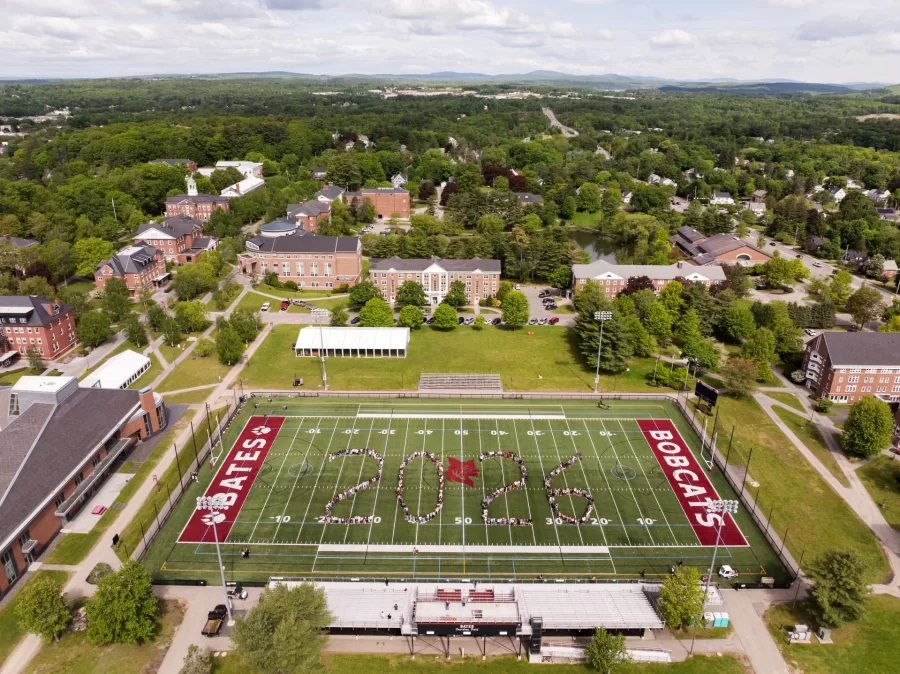 Moments from this year’s Senior Class Photo on Garcelon captured on May 29, 2026. (Theophil Syslo | Bates College)