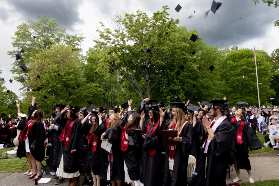 The Class of 2026 celebrates the moment they've been anticipating for four years. (Phyllis Graber Jensen | Bates College)