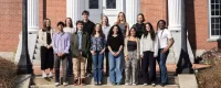 2026 Fulbright Fellows gathered on the steps of Hathorn Hall with adviser Robert Strong and photographed individually on the Historic Quad.

Missing are Alexander Duchin ’26 and Eileen Dockery, ‘26