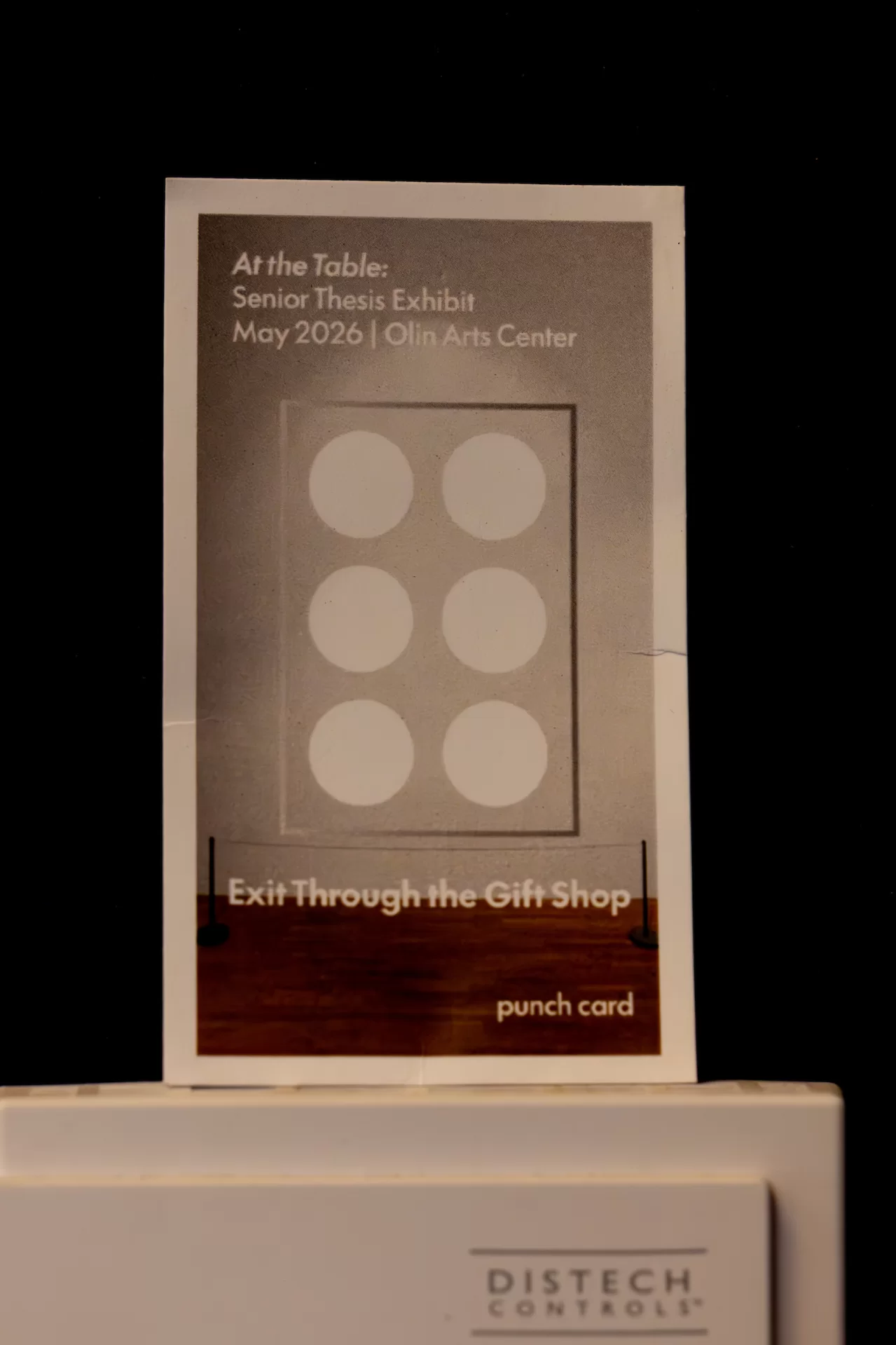 A punch card for visiting a museum exhibition