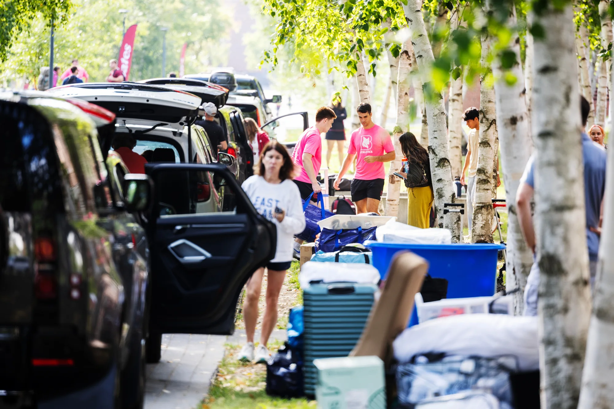 Moments from move-in day at Bates College on August 27, 2026. (Theophil Syslo | Bates College)