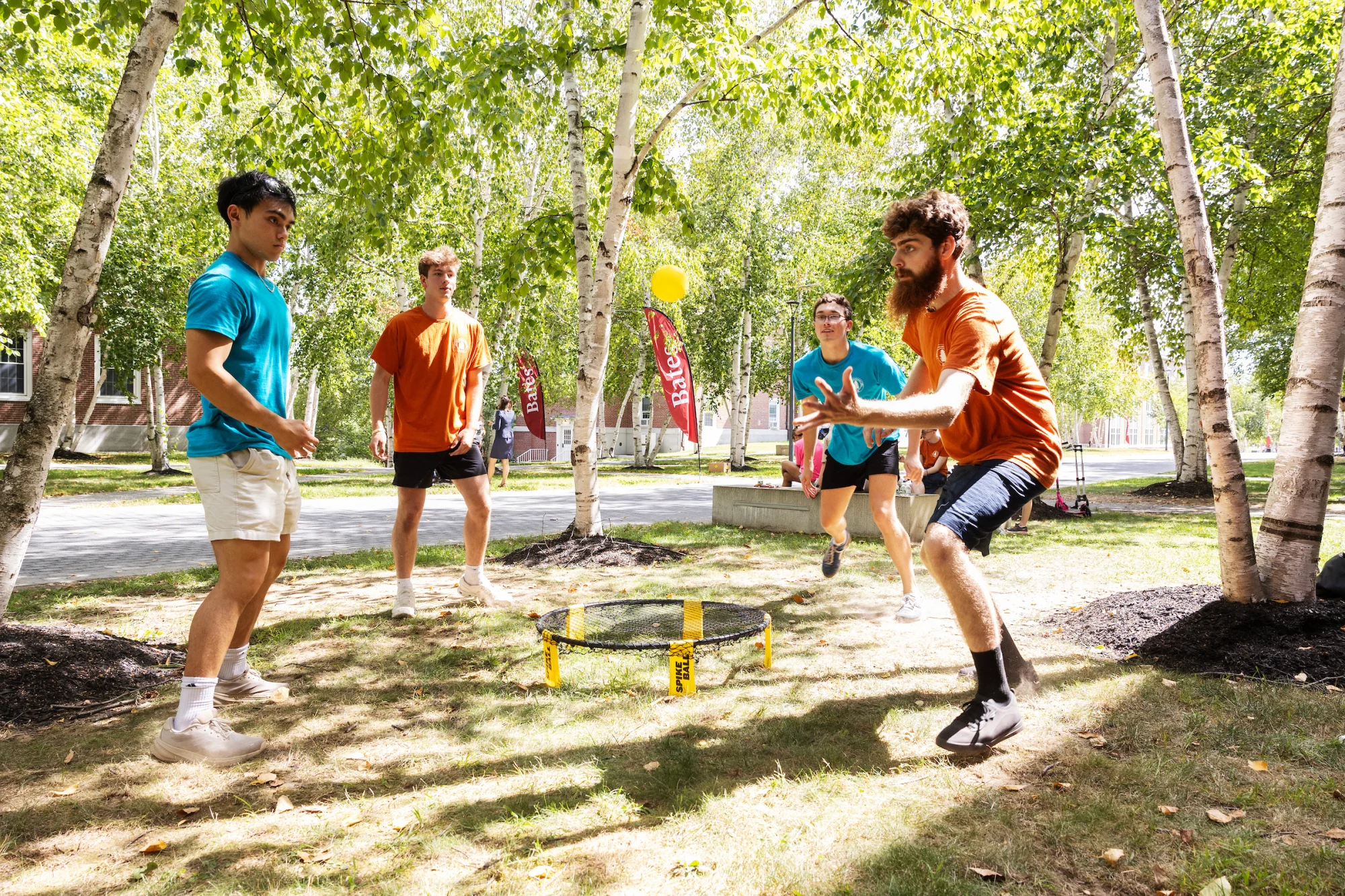 students playing spikeball