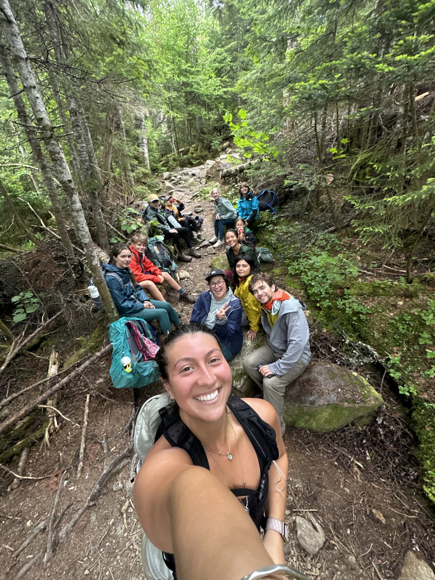 intern guiding hike