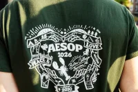 In an annual rite of passage the @batesaesop leaders get the classic dousing of – shall we call it AESOP slop? – before welcoming the Class of 2030 to the AESOP portion of their orientation. Captured on August 28, 2026. (Theophil Syslo | Bates College)