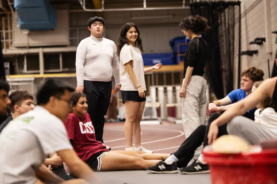 Zahra Saidi ‘30 of Auburn, Maine, seen inside Merrill gymnasium during AESOP on August 29, 2026. (Theophil Syslo | Bates College)