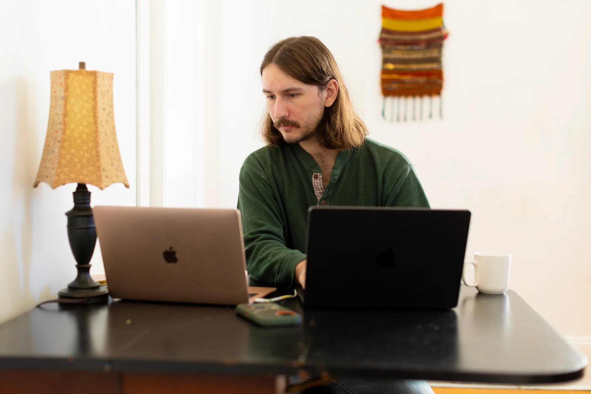 Jack Sapoch '18 of Lighthouse Reports works at 59 Deering St. in Portland, Maine.