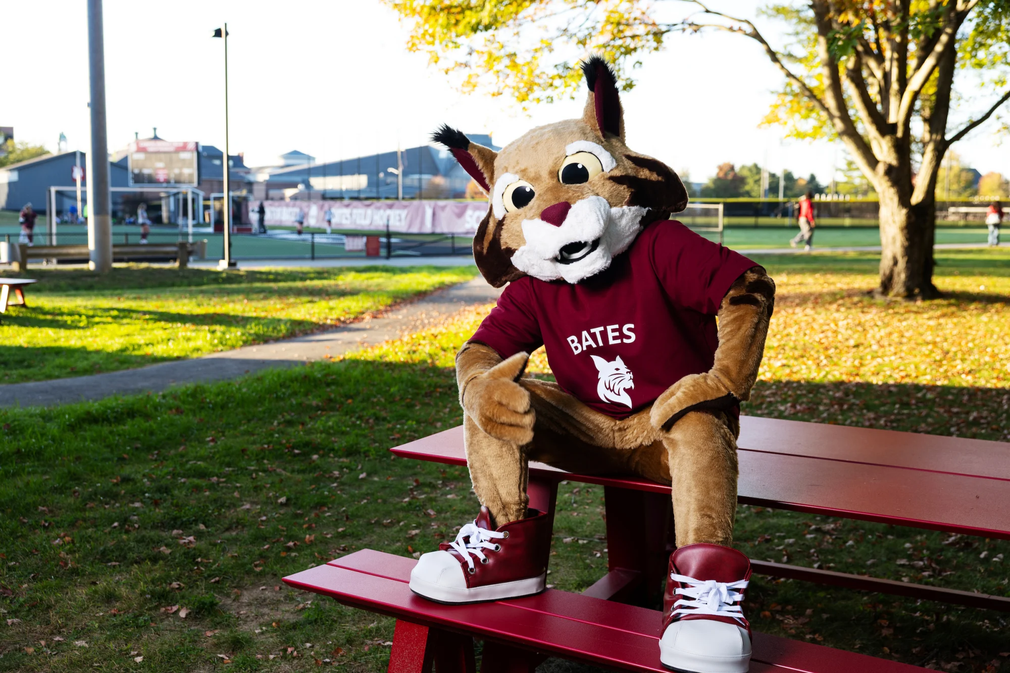 New mascot photo shoot captured on September 24, 2026. (Theophil Syslo | Bates College)