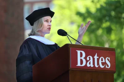 Try not to let the success treadmill ‘obscure the actual living of life,’ Bates seniors told at 158th Commencement