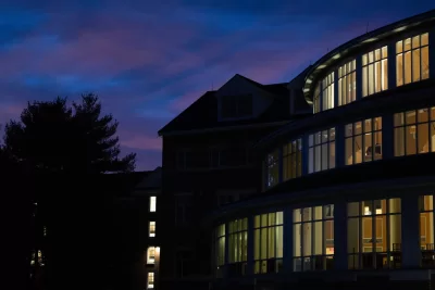 Scenes around campus at dawn on Nov. 5, 2025. Pettengill Hall