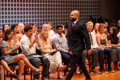 Moments from Phi Beta Kappa Induction Ceremony during Commencement on May 24, 2024. (Theophil Syslo | Bates College)