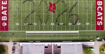 Moments from this year’s Senior Class Photo on Garcelon captured on May 29, 2026. (Theophil Syslo | Bates College)