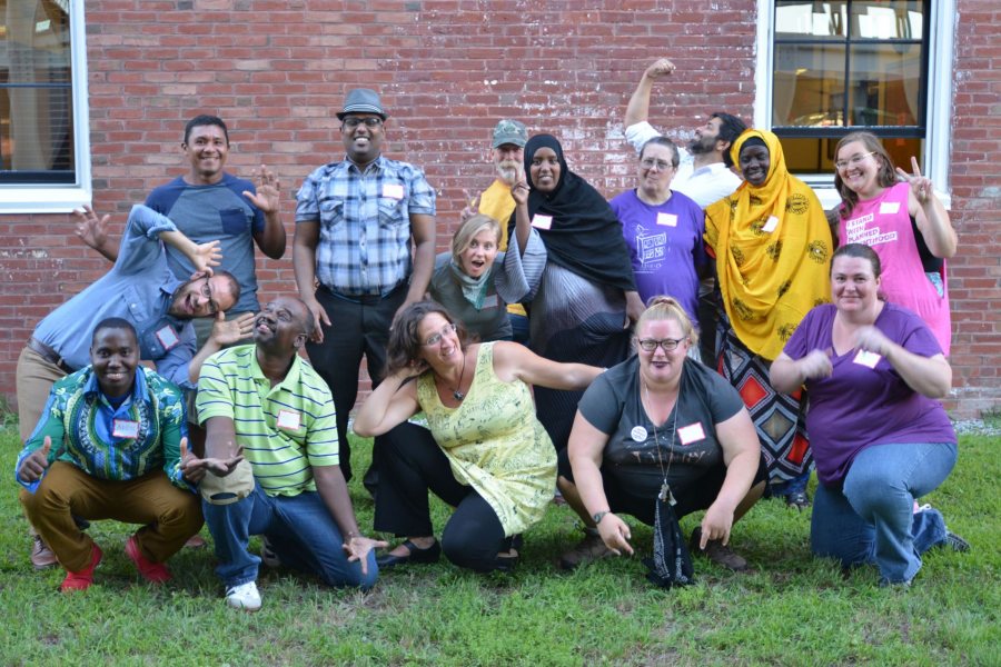 A fun moment from the 2018 annual member meeting of the Raise-Op housing cooperative of Lewiston. It includes one of our alums, Craig Saddlemire '05, who manages the co-op. (Photo: Raise-Op)