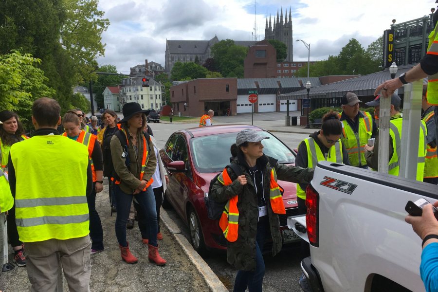 Tactical urbanism project at the annual Build Maine conference, in Lewiston. (Photo: Emma Holder)