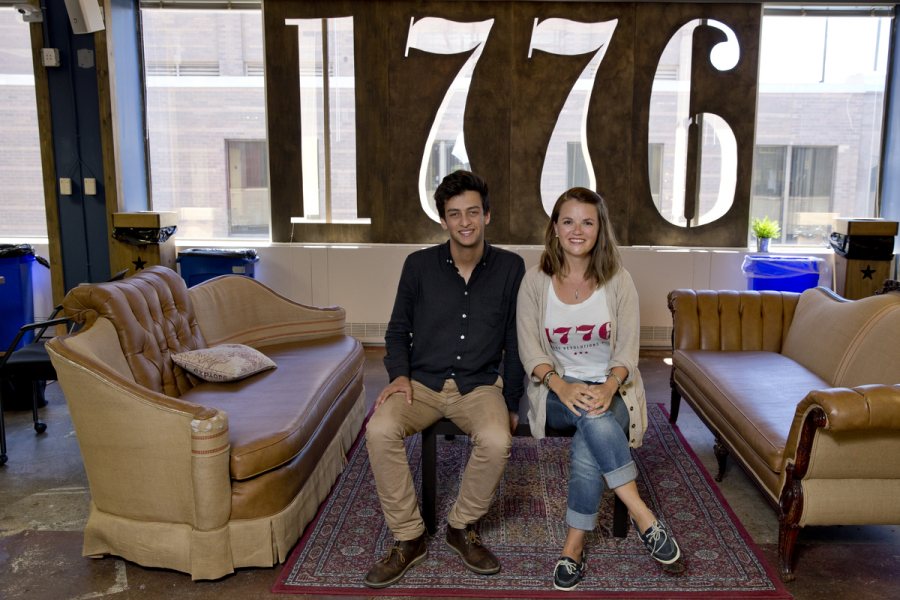 Joaquin Espinosa ‘16 interned with 1776, a start-up incubator in Washington, D.C., with Kate Nolan ’06.