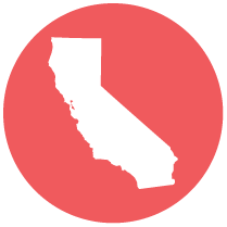 state of California round icon