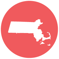 state of Massachusetts round icon