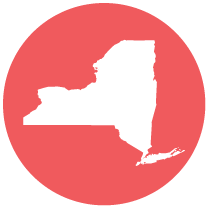 state of New York round icon