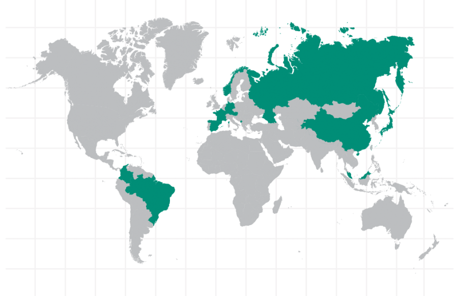 Bates Graduates' International Location Map