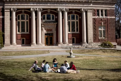 campus in front of coram library