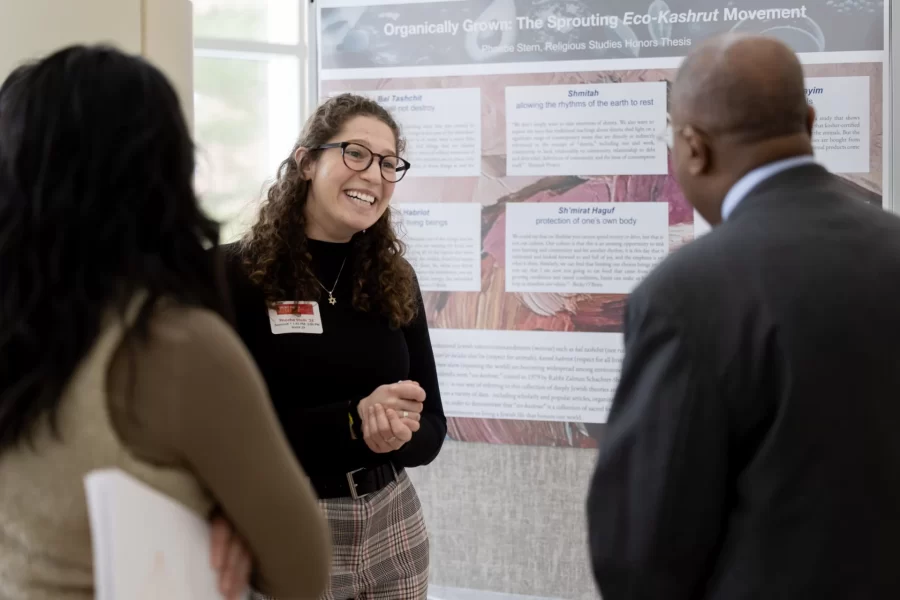 It’s quintessential Bates as the college community shows the power of love in supporting students and their academic achievements at Mount David Summit.

Friday, April 5, 2024 in Pettengill Hall. Phoebe Stern '24